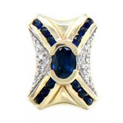 A4341 14K SAPPHIRE & DIAMOND SLIDE 